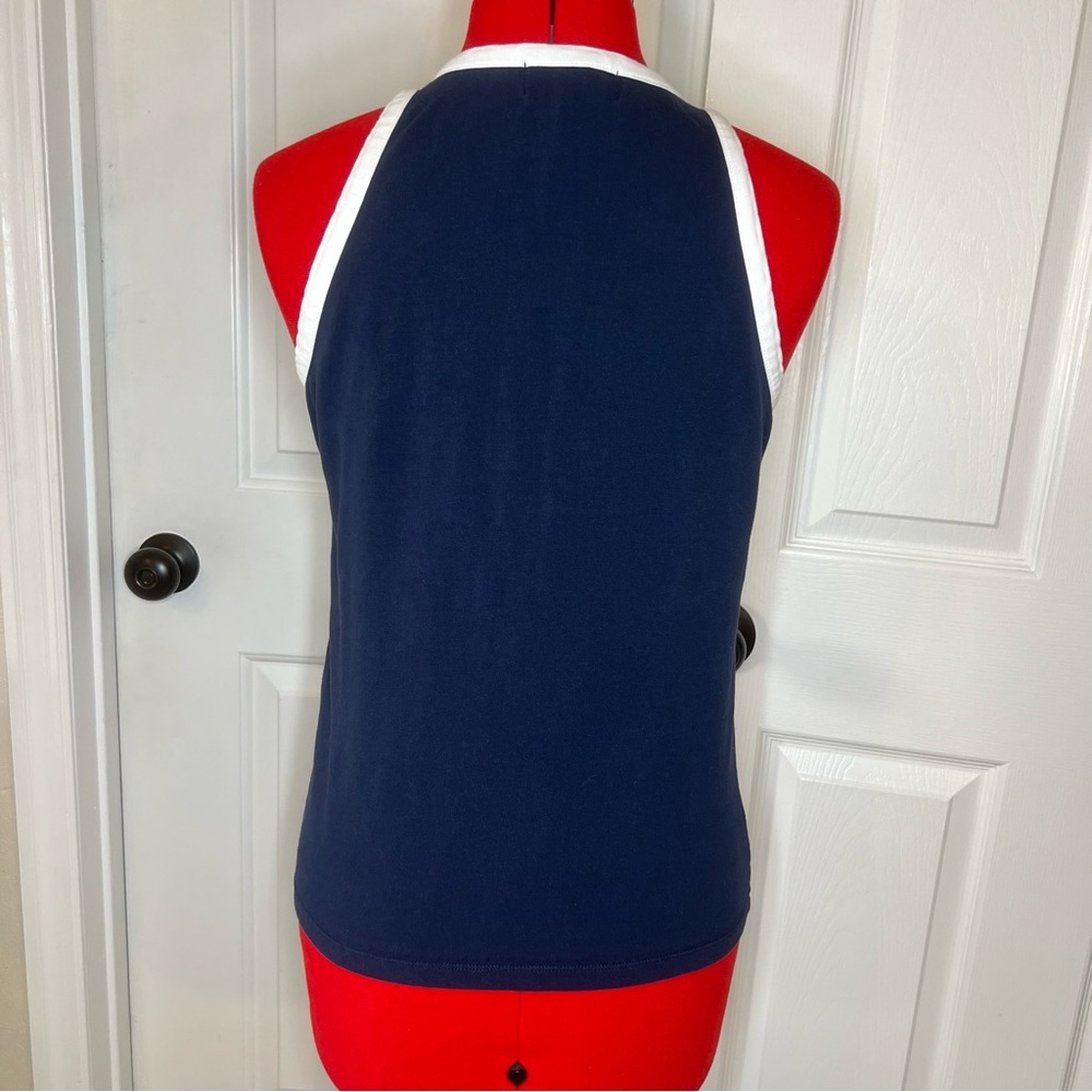 Vtg Lauren Active Ralph Lauren Sleeveless 1/4 Zip Top Womens Navy White Women M - Picture 4 of 8